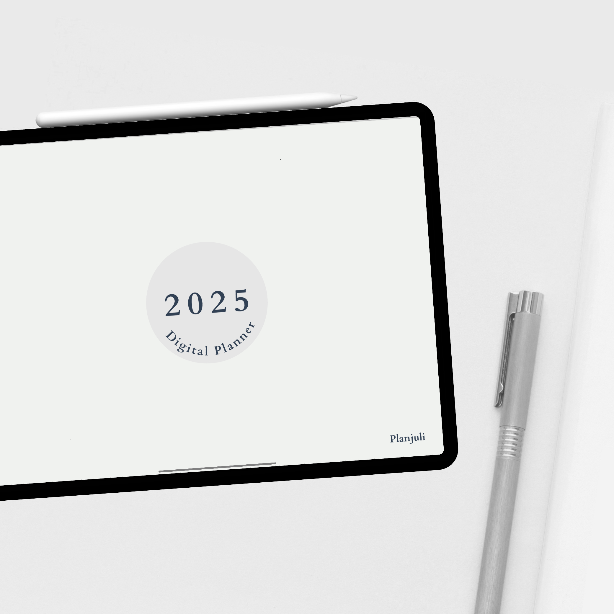 Digital Planner 2025 by Planjuli, in a monochromatic colour palette