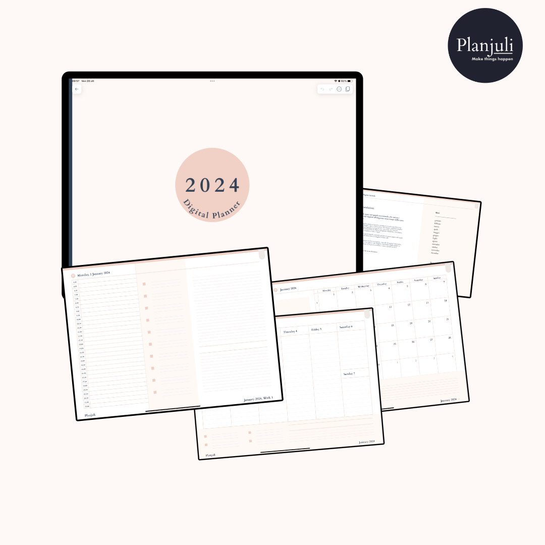 Digital Planner 2024 by Planjuli, in a warm neutral palette