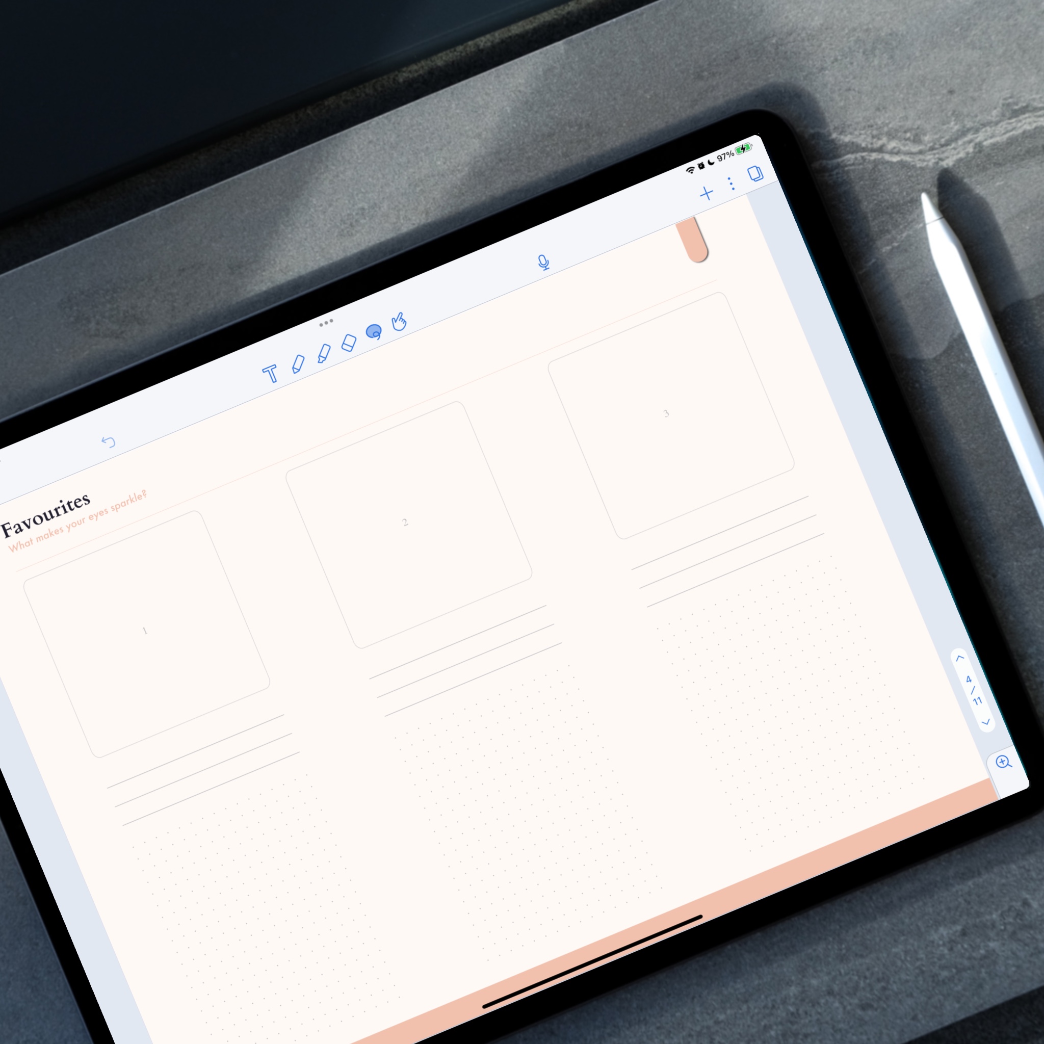 Collect your favourite things in a digital journal for ipad and Goodnotes