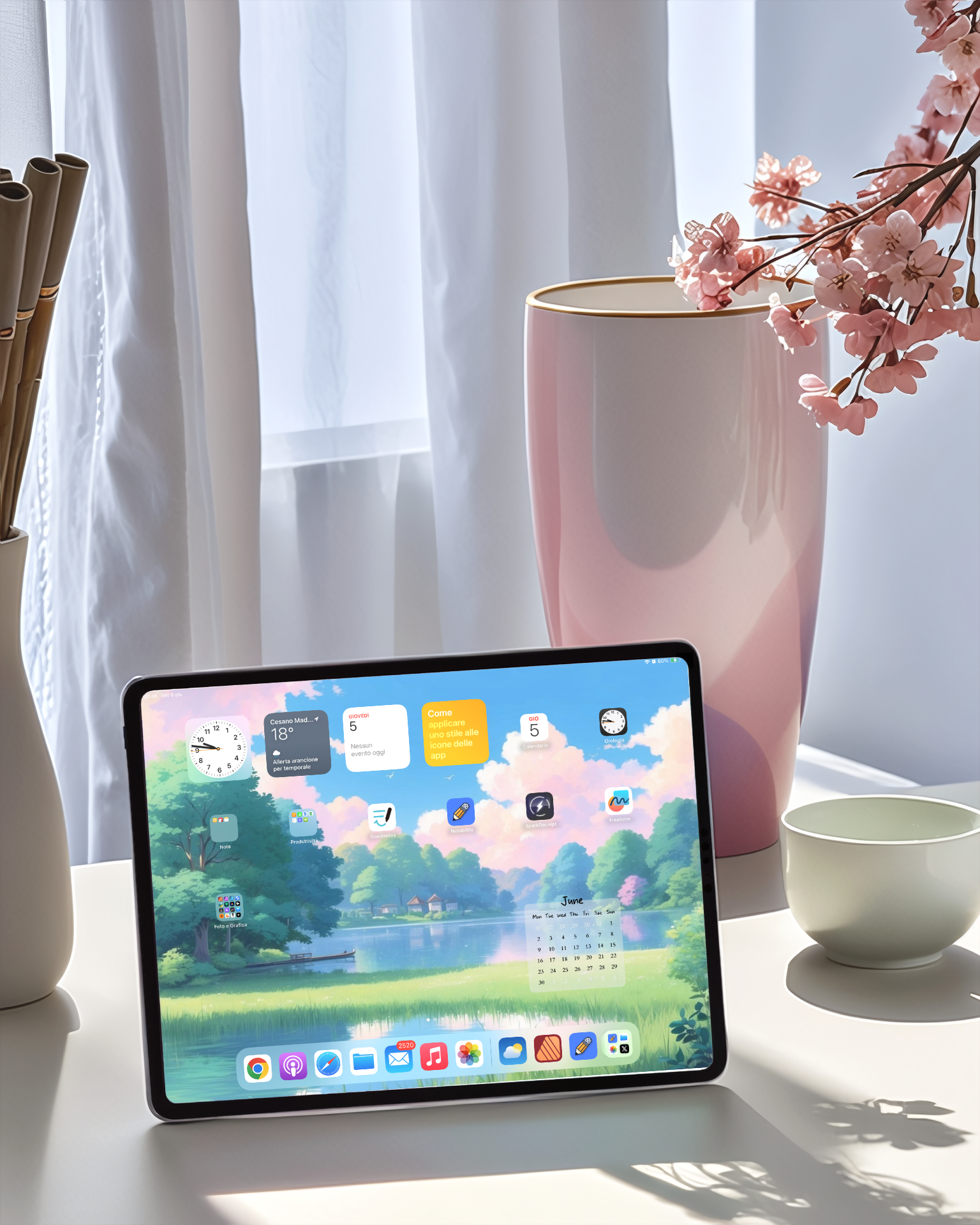 Dreamy summer landscape wallpaper for iPad