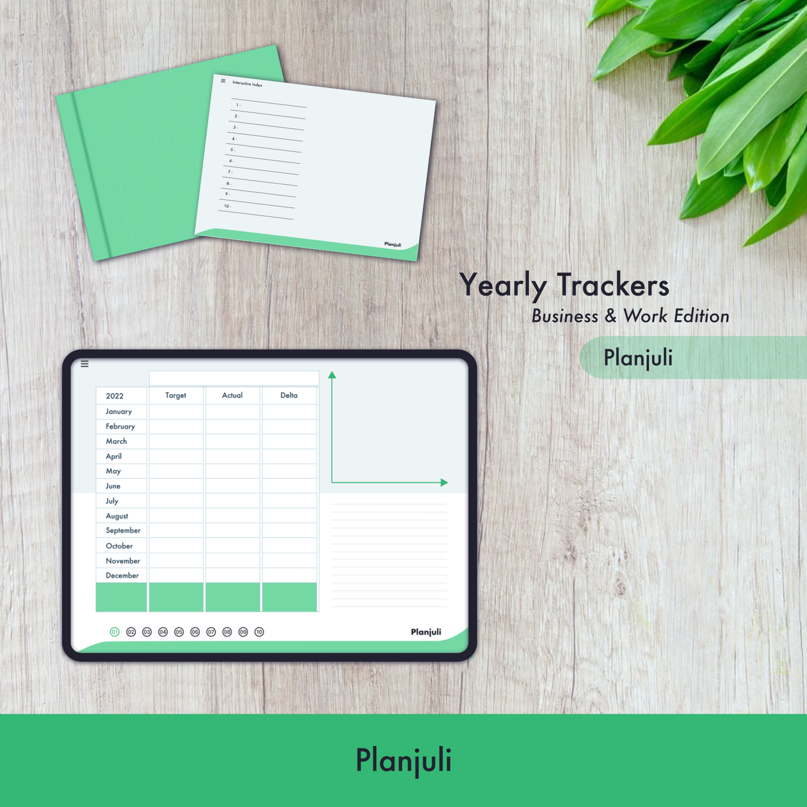 Scorecard Planjuli, tracker digitale per KPI, disponibile nel colore Verde Energico